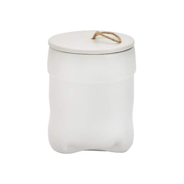 Tabletops Gallery Hampton 3-Piece Ceramic Kitchen Canister Set with Ceramic Lids, Matte White