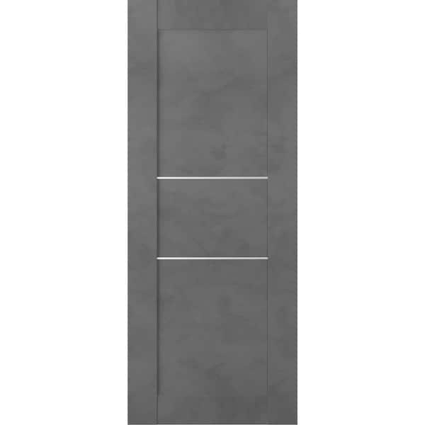Belldinni Vona 07 2H 36 in. W x 80 in. H x 1-3/4 in. D 1-Panel Solid Core Dark Urban Prefinished Wood Interior Door Slab