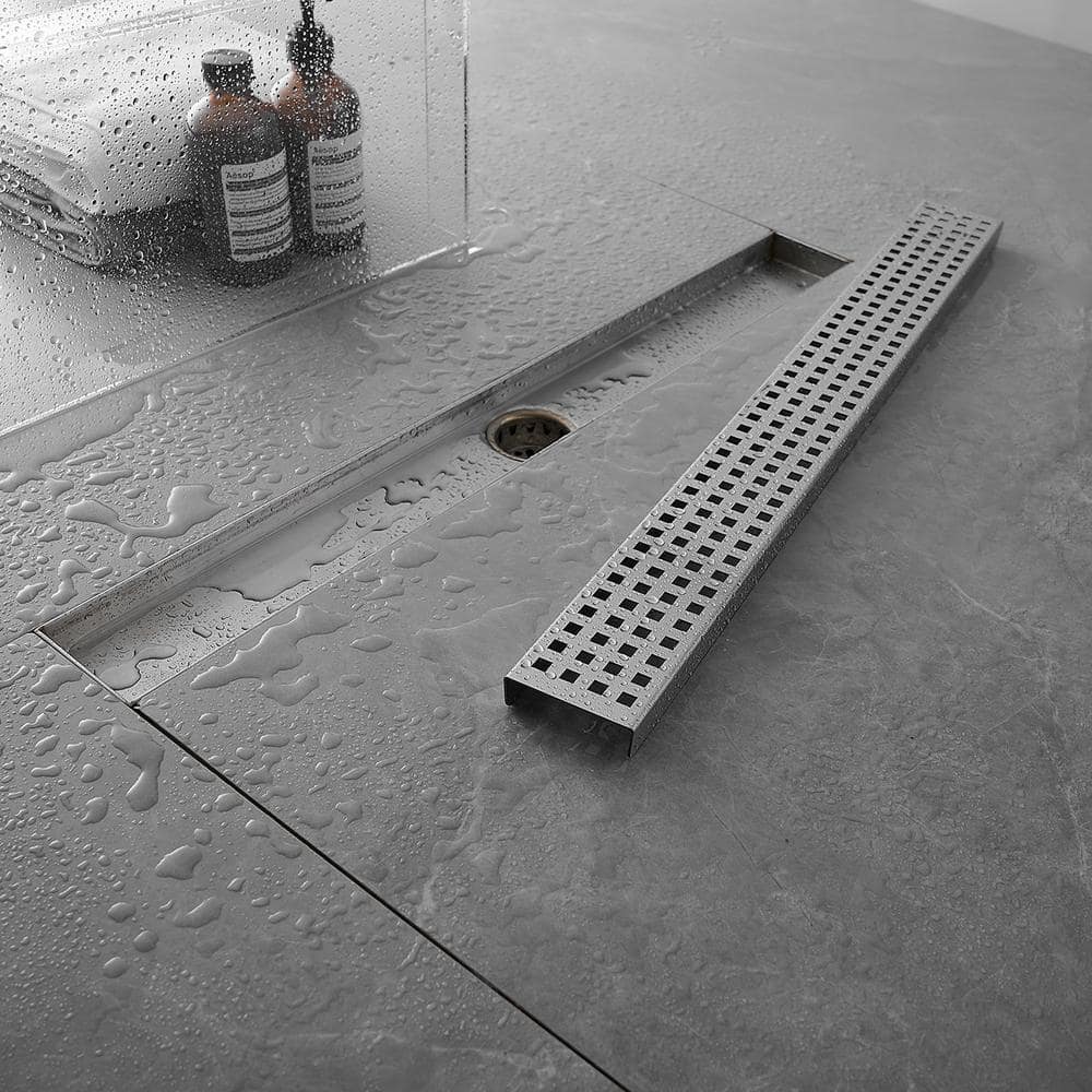 24-Inch Brushed Nickel Stainless Steel Linear Shower Drain