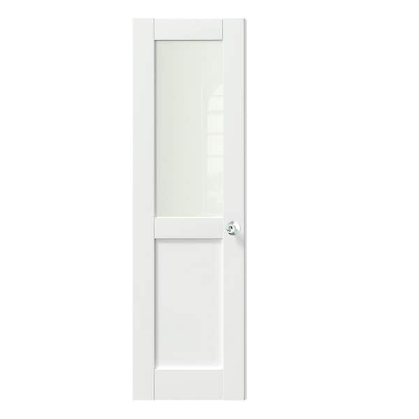 American Building Supply Shaker 24-in x 80-in Primed White 5-Panel Square Frosted Glass Solid Core Primed Pine MDF Slab Door American Building Supply Shaker 24-in x 80-in Primed White 5-Panel Square Frosted Glass Solid Core Primed Pine MDF Slab Door