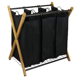 X-Frame Bamboo 3-Bag Laundry Sorter
