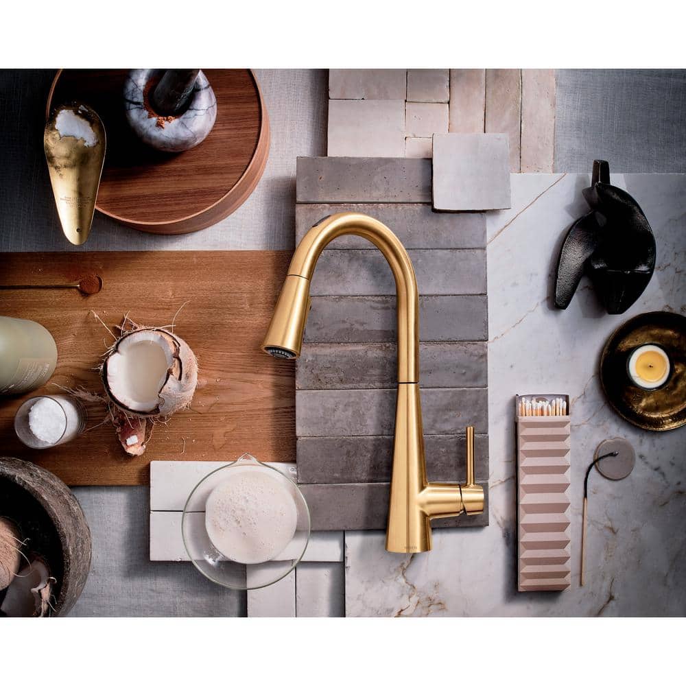 Brushed Gold Smart Touchless Pull-Down Kitchen Faucet