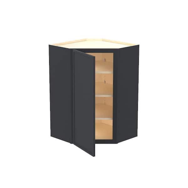 Franklin 24 in. W x 12 in. D x 36 in. H Assembled Plywood Wall Corner Kitchen Cabinet in Valiant Onyx with Soft Close