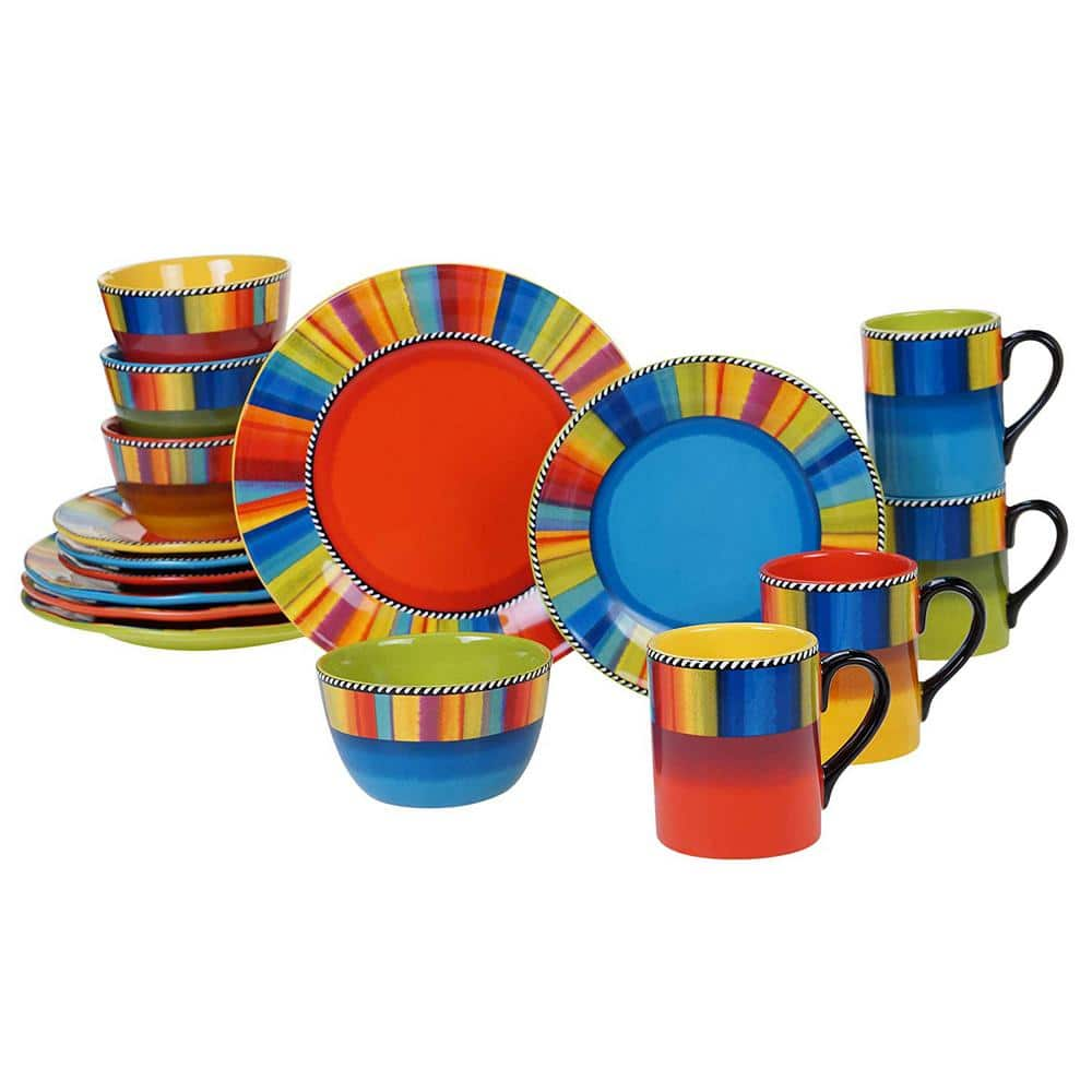 Certified International Farmhouse 16 pc Dinnerware Set, Multicolored, 10.75  Inches, Service for 4