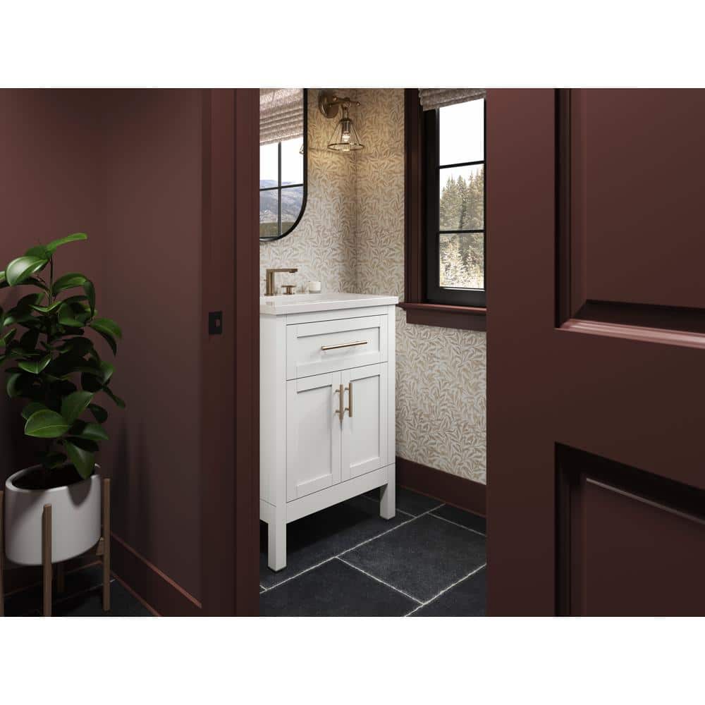 Hadron 24 Inch White Quartz Top Bathroom Vanity Set