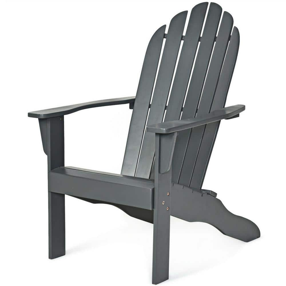 Gray Reclining Wood Adirondack Chair WF OP70302GR The Home Depot   Wood Adirondack Chairs Wf Op70302gr 64 1000 