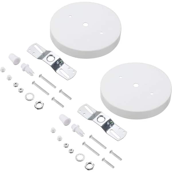 Unbranded 5-1/8 in. Dia and 7/16 in. Center Hole Matte White Finish Chandelier Fixture Canopy Kit (2-Pack)