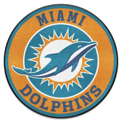 FANMATS Teal 2 ft. 3 in. Round Miami Dolphins Vintage Area Rug 32626 - The  Home Depot