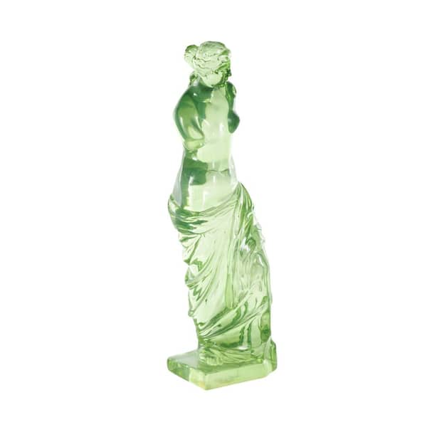 Litton Lane 6 in. x 18 in. Green Resin Tinted Woman Sculpture