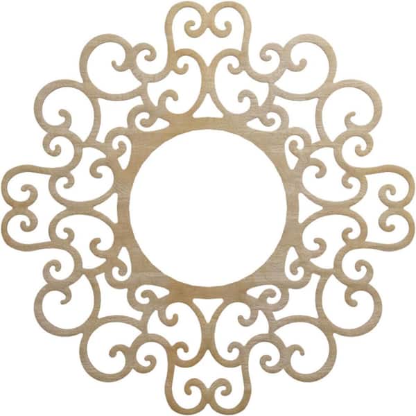 Ekena Millwork 0.375 in. x 40 in. x 40 in. Wood Medallion Moulding