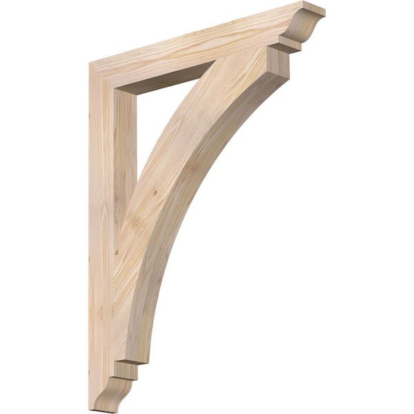 Ekena Millwork 3.5 in. x 36 in. x 28 in. Douglas Fir Thorton Traditional Smooth Bracket