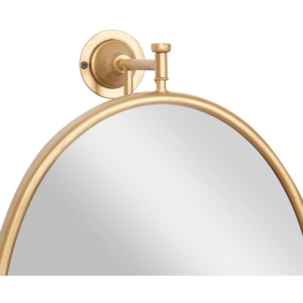 Elegant Gold Oval Wood Wall Mirror 15" x 28.6"