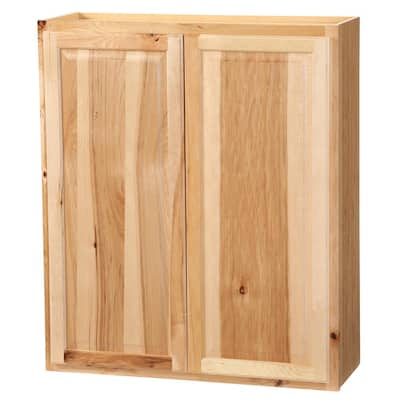 Hampton Wall Kitchen Cabinets in Natural Hickory – Kitchen – The Home Depot