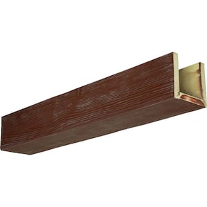 12 in. x 8 in. x 20 ft. 3-Sided (U-Beam) Sandblasted Aged Pecan Faux Wood Ceiling Beam