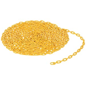 3/16 in. Thickness Yellow Steel Bollard Safety Chain Per Foot