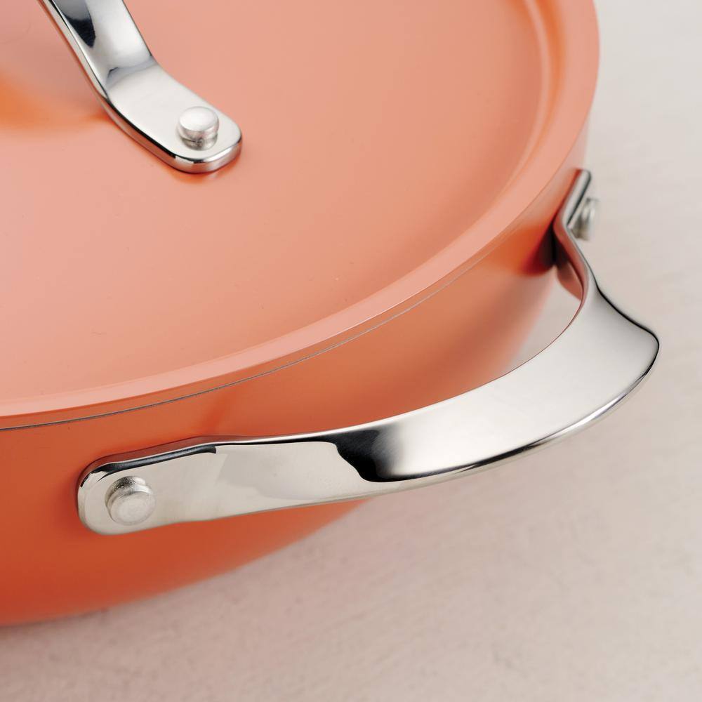 Persimmon Orange 5 qt Ceramic Non-Stick Saute Pan Set with Lid