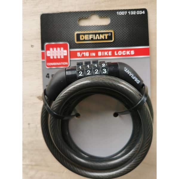 Defiant 5/16 in. x 4 ft. Combination Locking Cable