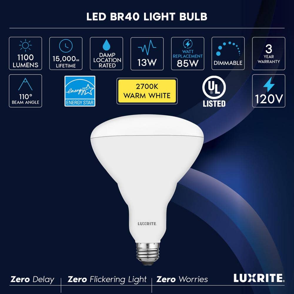 85 Watt Equivalent White Frosted Dimmable LED Flood Light Bulb