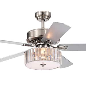 Kimalex 52 in. Indoor Silver Finish Remote Controlled Ceiling Fan with Light Kit
