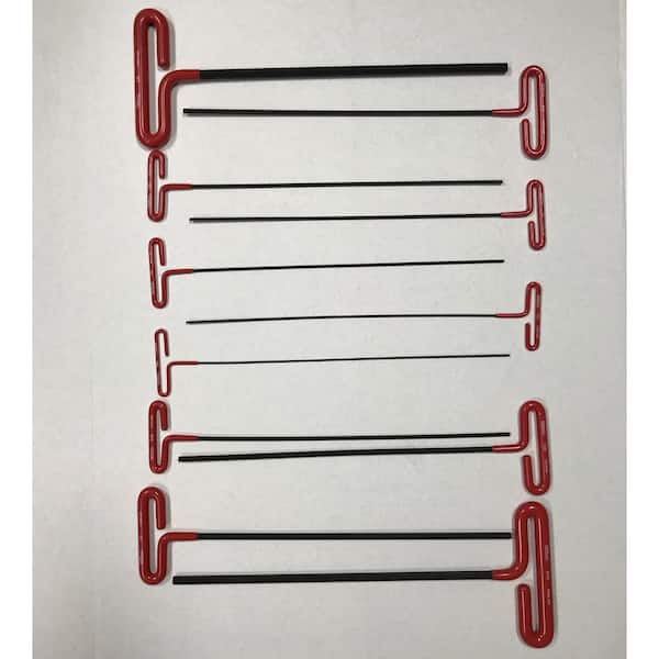 Eklind 15 in. SAE Inch Sizes 5/64 in. to 3/8 in. Cushion Grip Hex T-Key Allen Wrench Series (11-Piece Set)