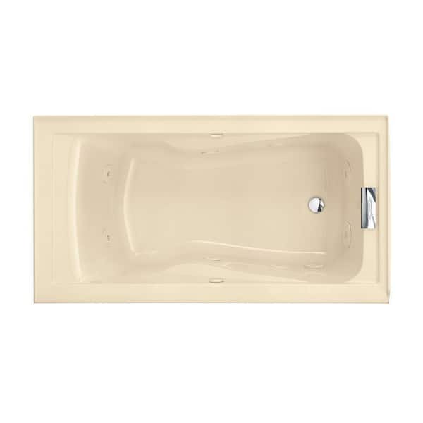 American Standard Evolution Deep Soak 5 ft. Whirlpool Tub with Integral Apron and Right Drain in Bone