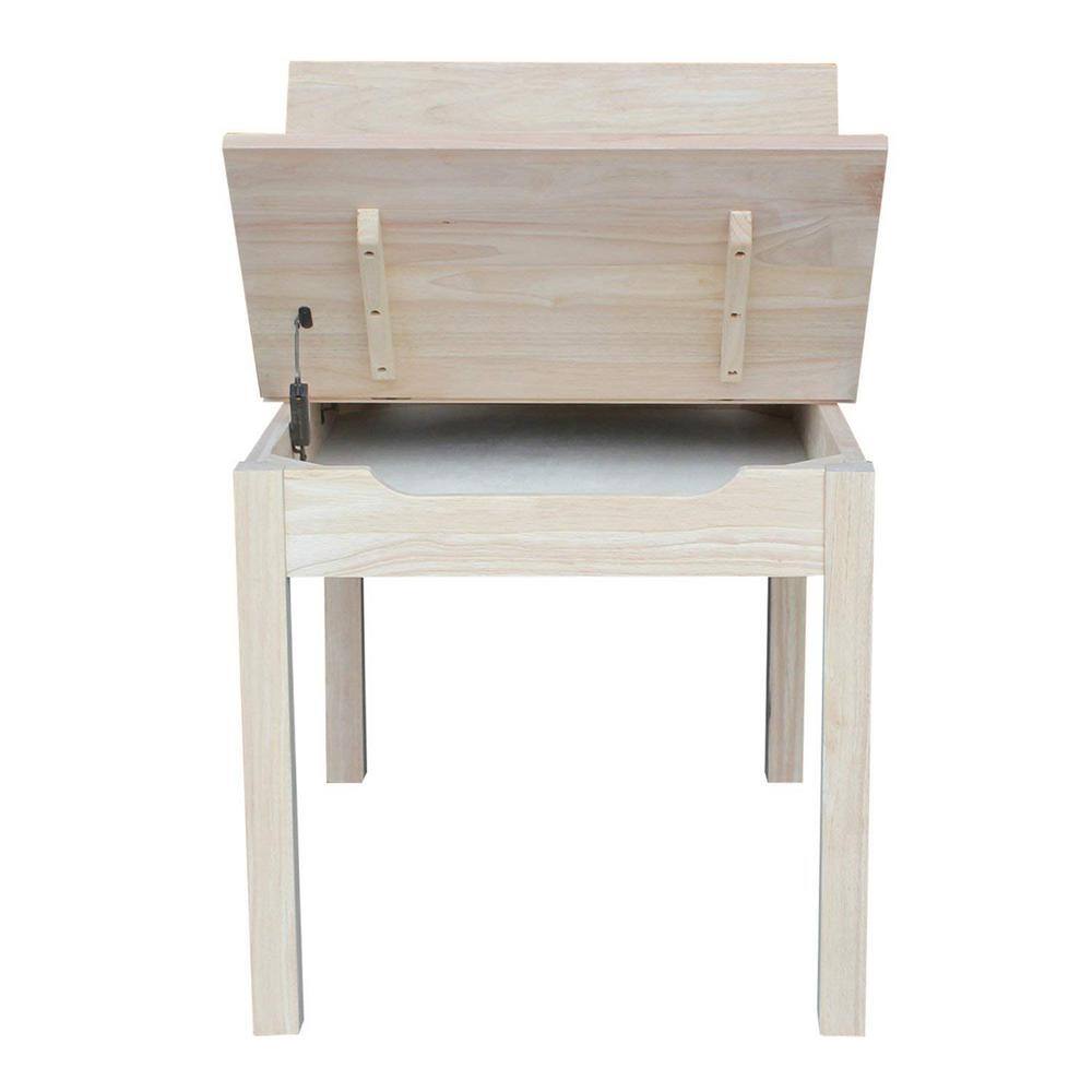 Eco-Friendly Mission Style Unfinished Wood Kids' Craft Table with Storage