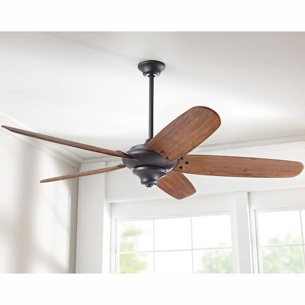 Altura 68 in. Matte Black Ceiling Fan with Downrod, Remote Control and Reversible DC Motor; Light Kit Compatible
