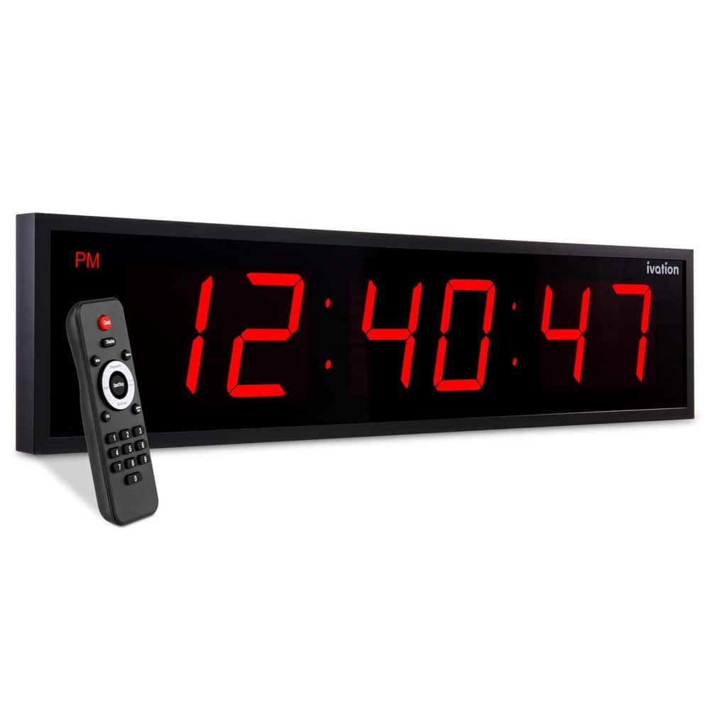 Ivation 36 in. Large Digital Wall Clock, LED Digital Clock with