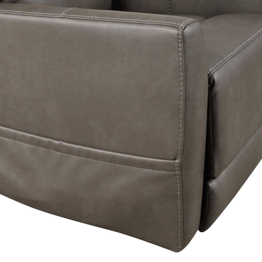 Gray Faux Leather Lift Recliner with USB Charging