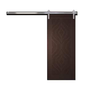 Zaftig Sway 30 in. x 84 in. Sable Wood Sliding Barn Door with Hardware Kit in Stainless Steel