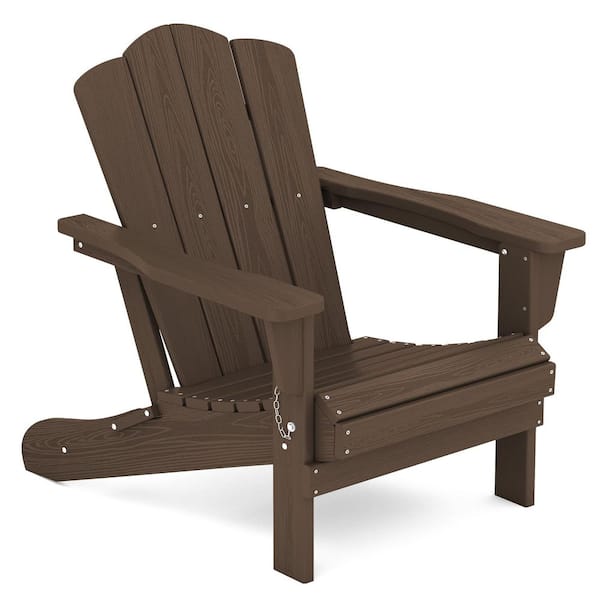 JEAREY Classic Coffee Brown Folding Plastic Adirondack Chair