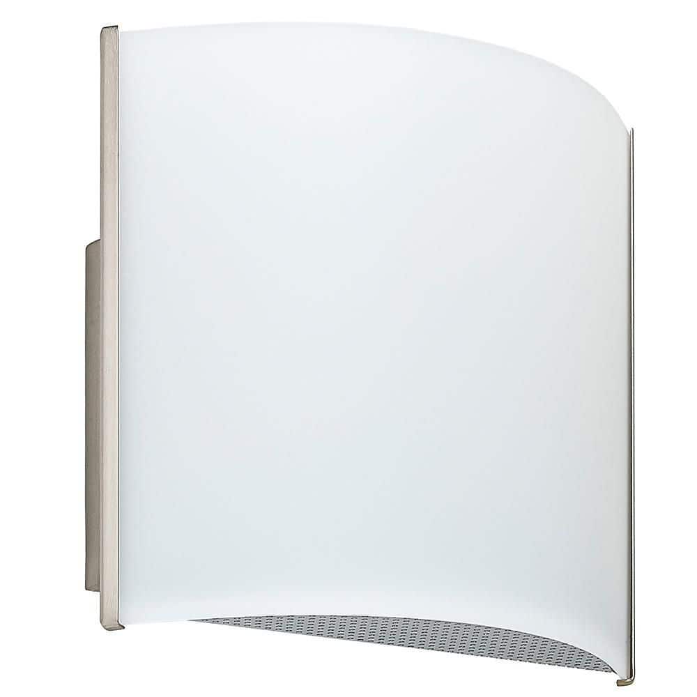8 in. Brushed Nickel LED Vanity Light Bar with White Acrylic Shade