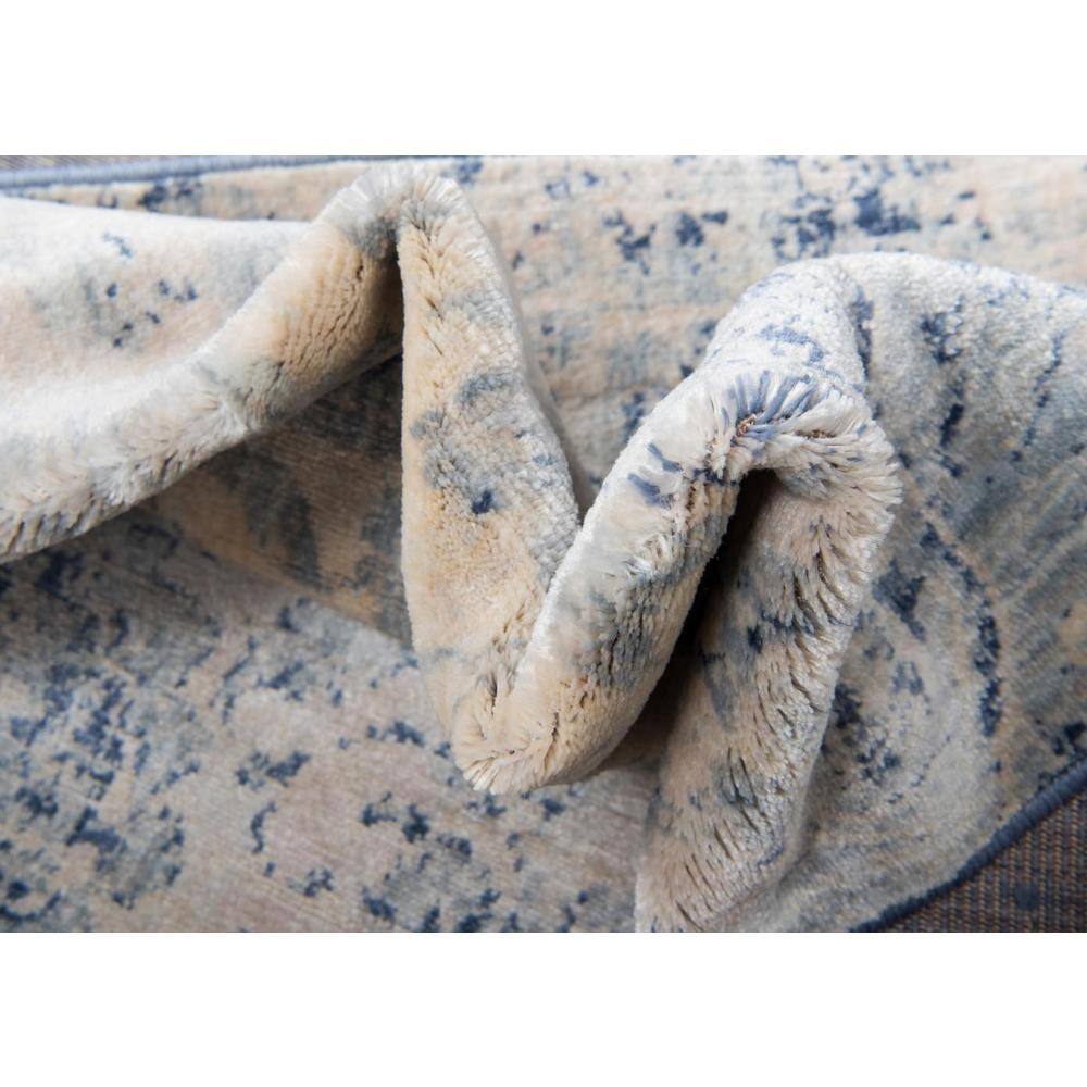 Oxfordshire Braided Edge 8' x 10' Blue Medallion Synthetic Rug