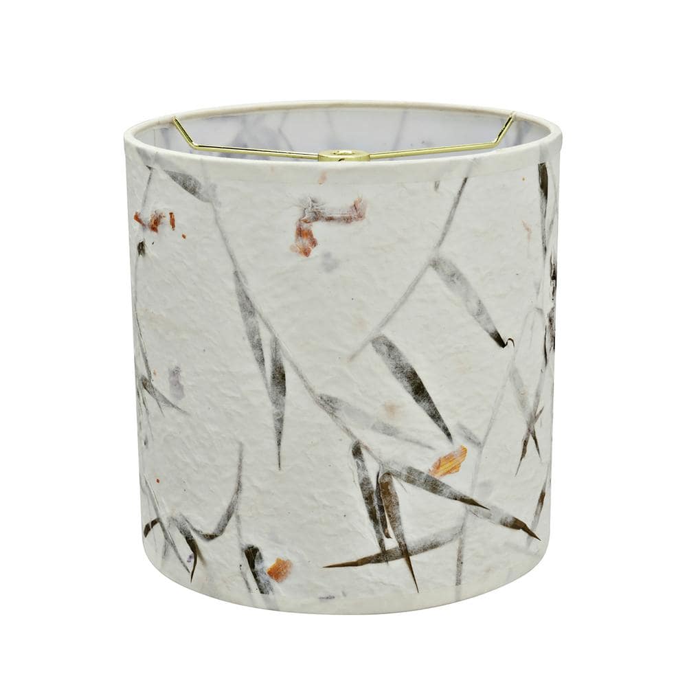 8" Off-White Petal Paper Drum Lamp Shade