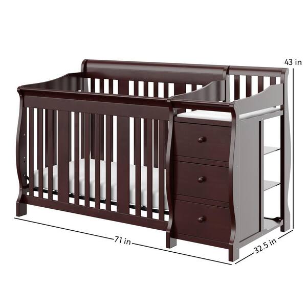 Storkcraft Portofino Espresso 4 In 1 Convertible Crib And Changer 04586 479 The Home Depot