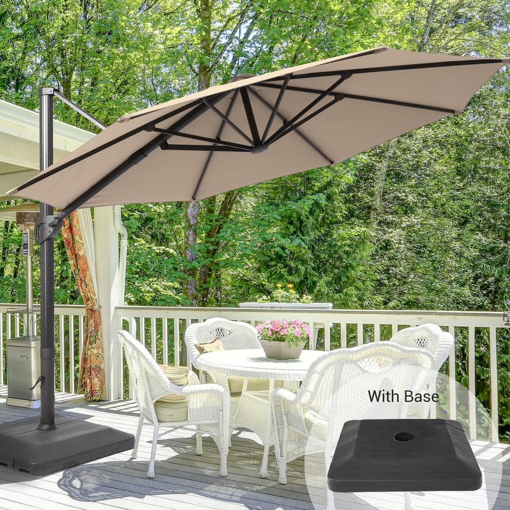 Sonkuki 11 Ft. Aluminum Cantilever Patio Offset Umbrella Outdoor With A ...