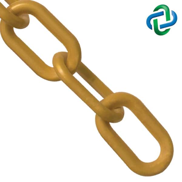 2 in. (54 mm) x 25 ft. Gold Heavy-Duty Plastic Barrier Chain