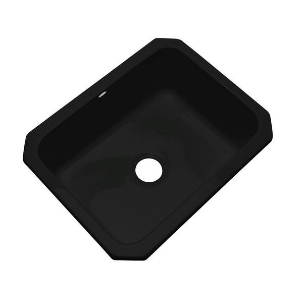 Thermocast Inverness Undermount Acrylic 25 in. Single Bowl Kitchen Sink in Black