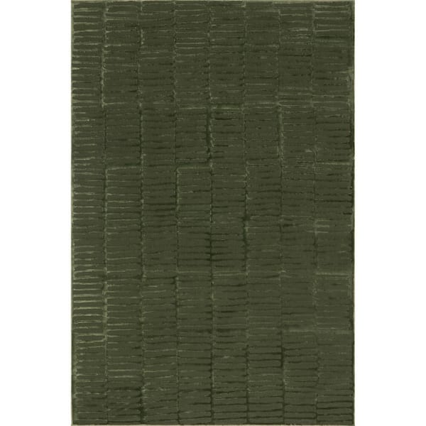 Kailani Geometric Machine Washable Green 2 ft. x 3 ft. Indoor Area Rug
