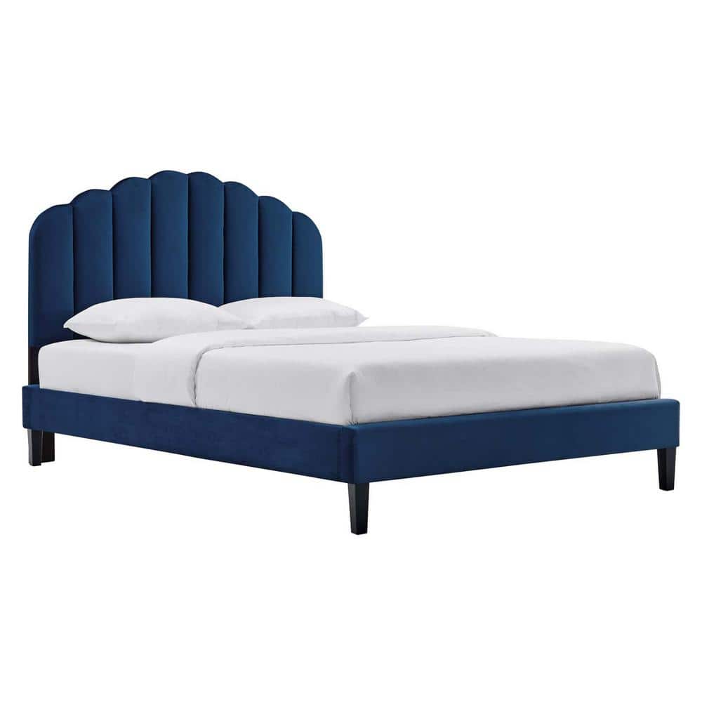 Daisy Performance Velvet Full Platform Bed in Navy price history on PriceWatchPro