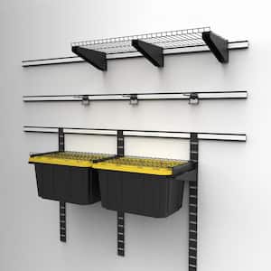 Dual Function Shelf Bracket for Garage Slat Wall and Track Systems