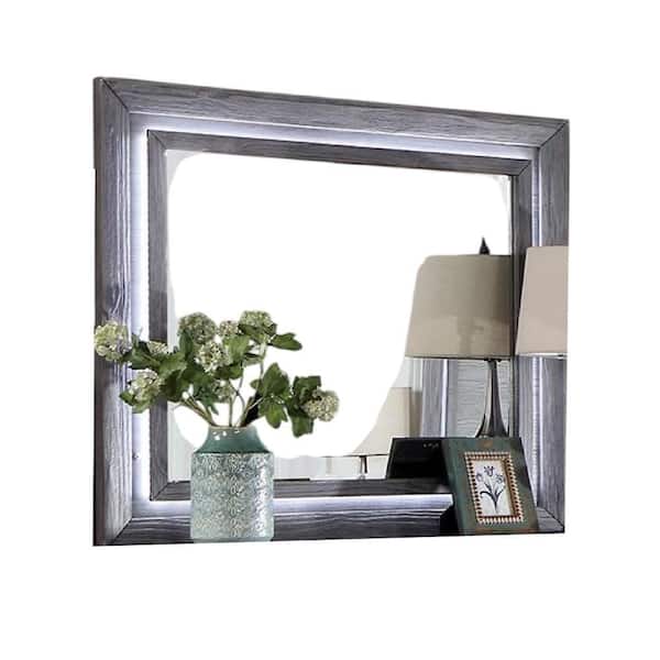 Reno Gray 3 in. W x 40 in. H Rectangle Wood Framed Mirror