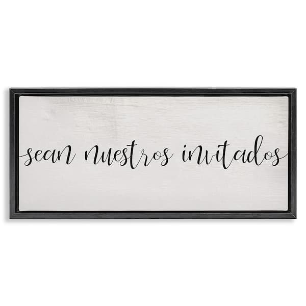 Stupell Industries Be Our Guests Plural by Lil' Rue Black Floater Frame Typography Graphic Art Print 11 in. x 25 in.