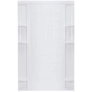 Ensemble 60 in. x 60 in. x 72-1/2 in. 1-piece Direct-to-Stud Shower Wall in White