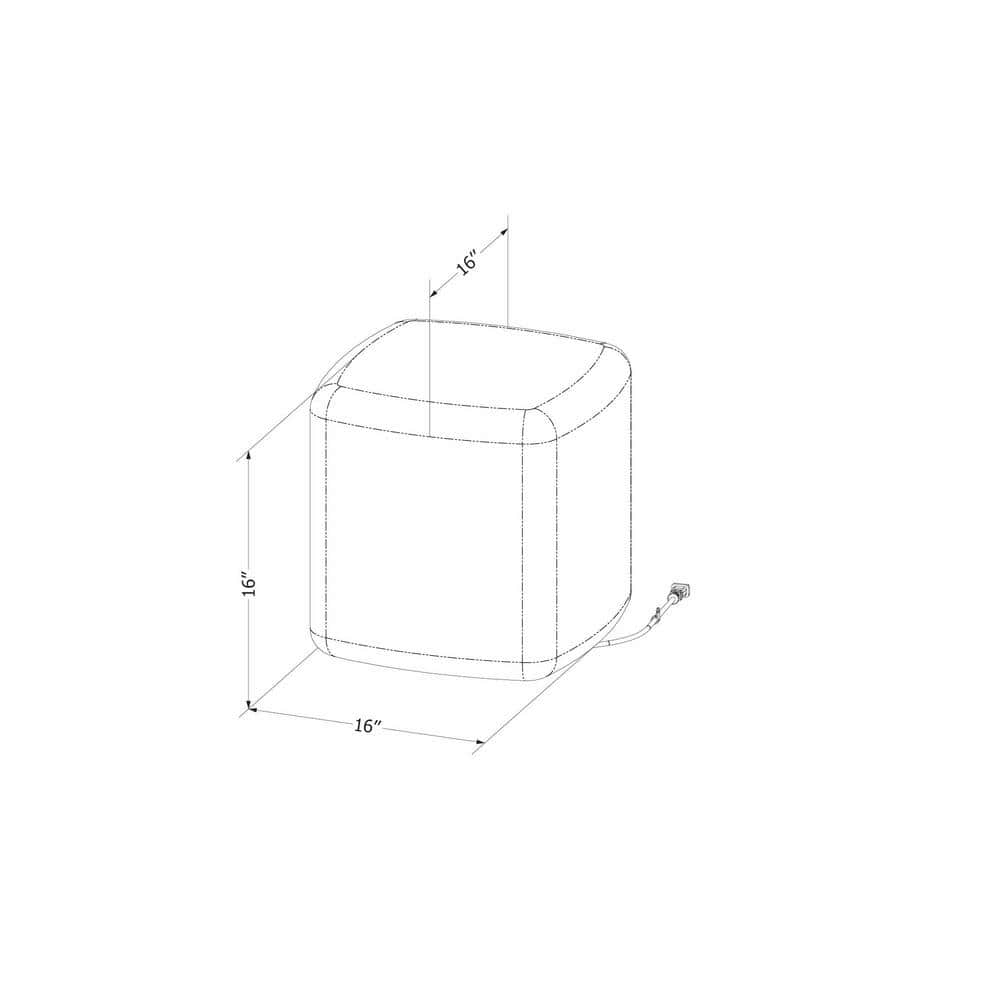 Sweedi Scandinavian Lighted Polyethylene Kids' Nightstand - White