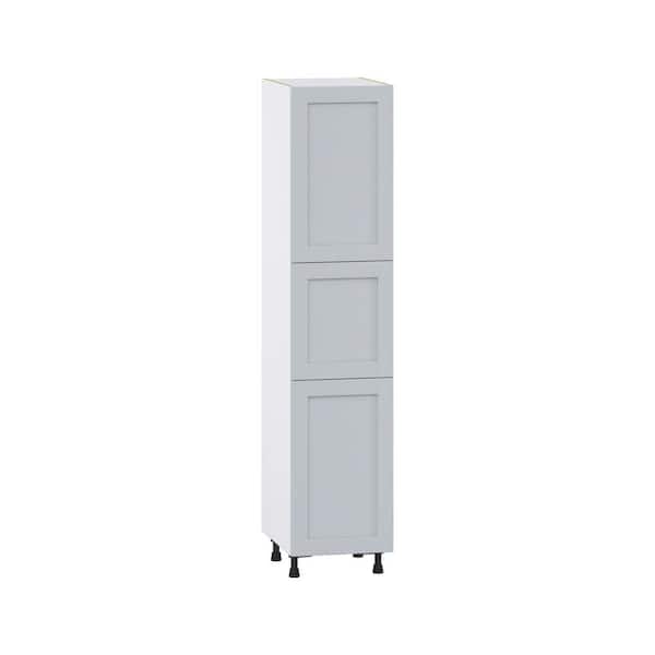 J COLLECTION Milton 18 in. W x 24 in. D x 84.5 in. H Assembled Shaker Pantry Kitchen Cabinet in Light Gray with 4-Shelves
