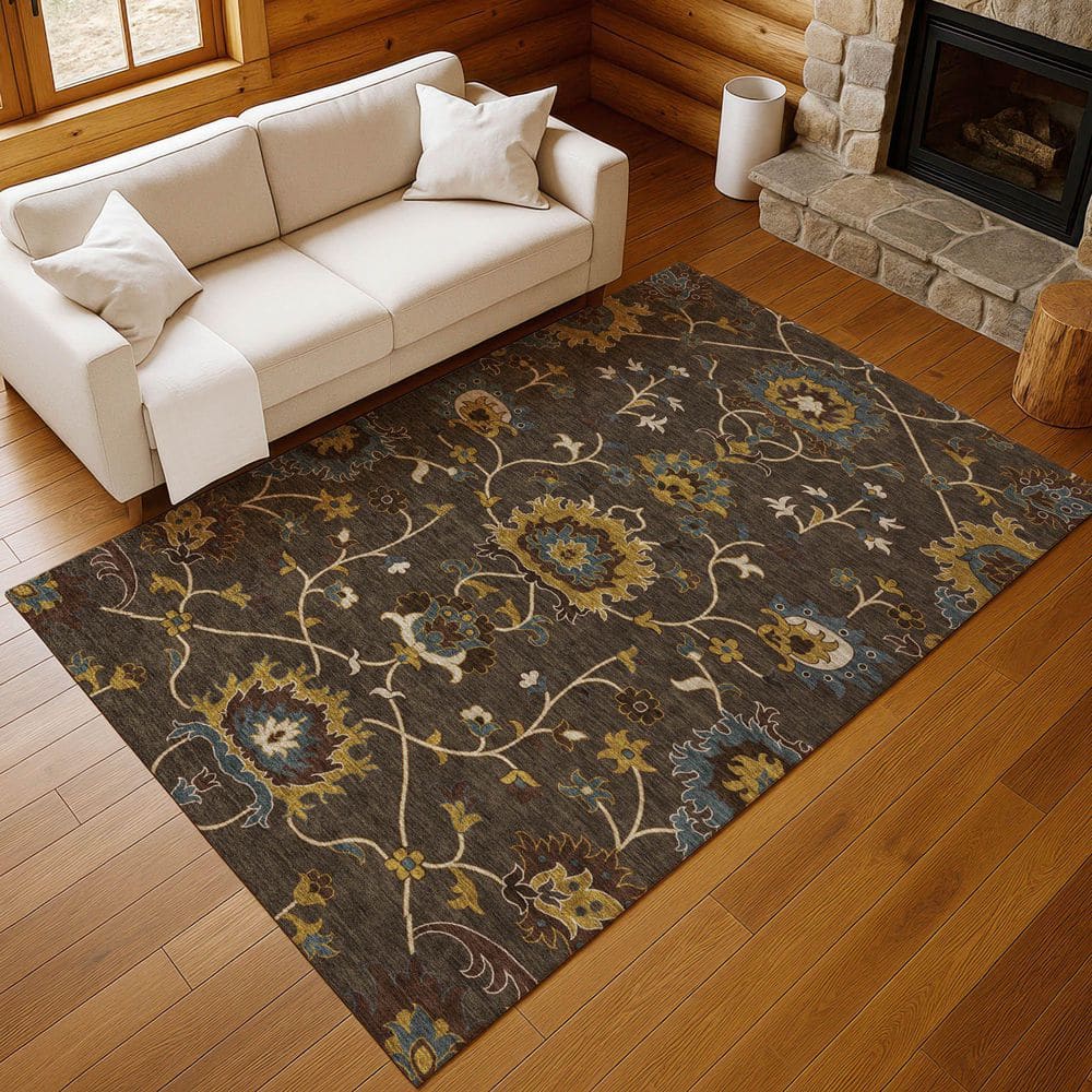 Chantille Machine Washable Indoor/Outdoor Abstract ACN2290 Chocolate 3 ft. x 5 ft. Area Rug price history on PriceWatchPro