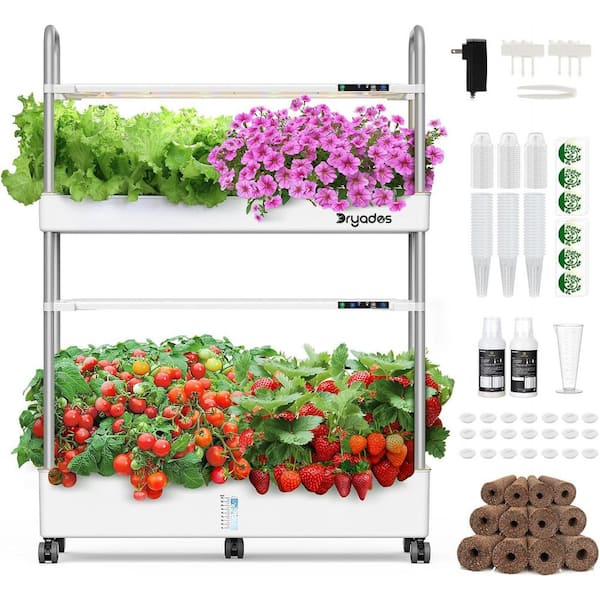 Dryades 32-Pod Vertical Hydroponic Garden System with Large