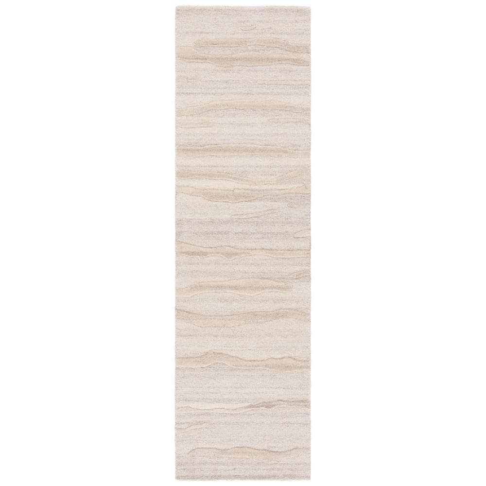 Undulating Small Rugs SAFAVIEH Abstract Beige 2 ft. x 8 ft. Undulating Marle Runner Rug ...