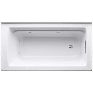 Archer 5 ft. Acrylic Right Drain Rectangular Alcove Whirlpool Bathtub in Biscuit